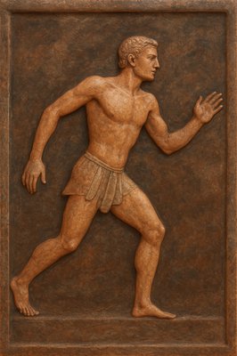 a painting of a man with no shirt on