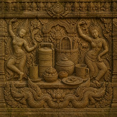 still life with everyday objects — Cambodian Art Style