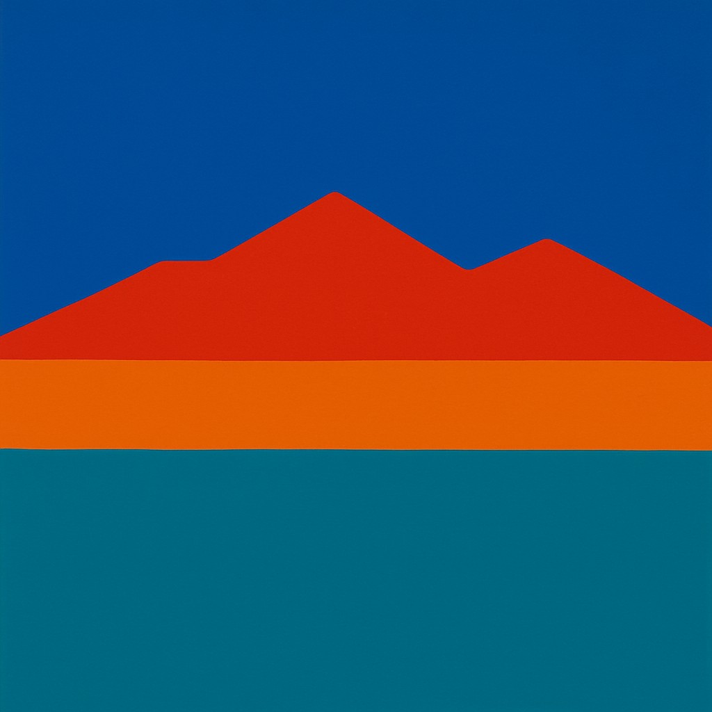 serene landscape with mountains and water