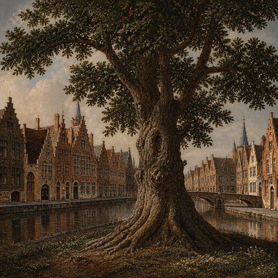 a tree in nature — Bruges Art Style