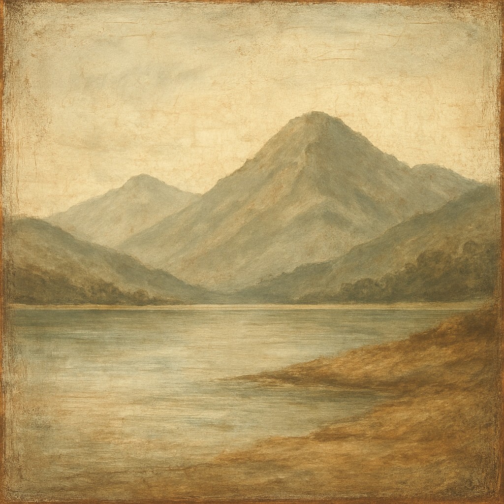 serene landscape with mountains and water