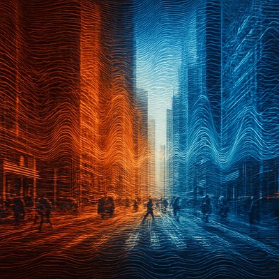 urban street with city activity