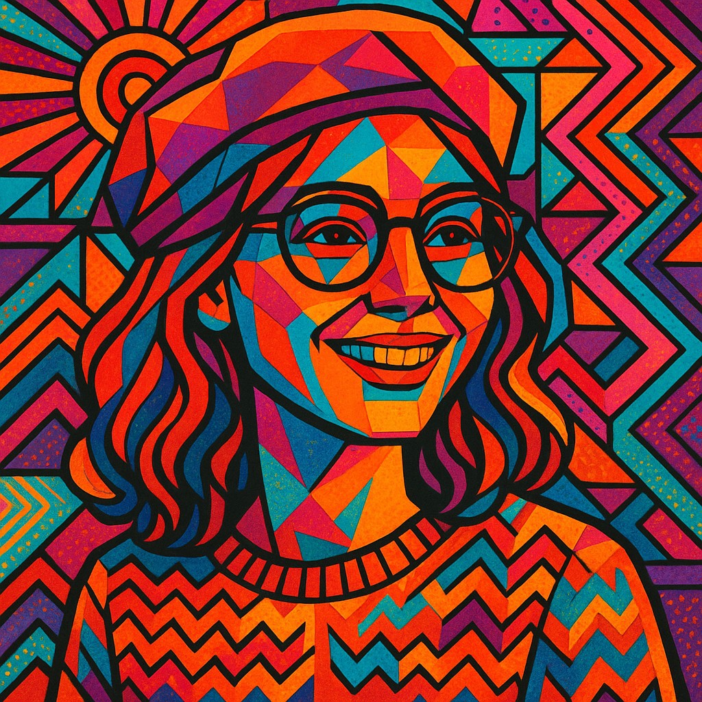 Retro Geometric Art Style Transfer Example