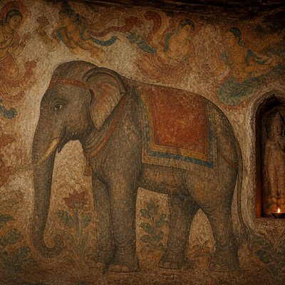 animal standing in natural pose — Ajanta Art Style