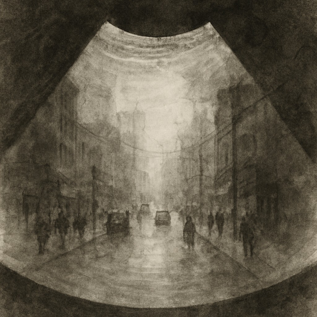 urban street with city activity