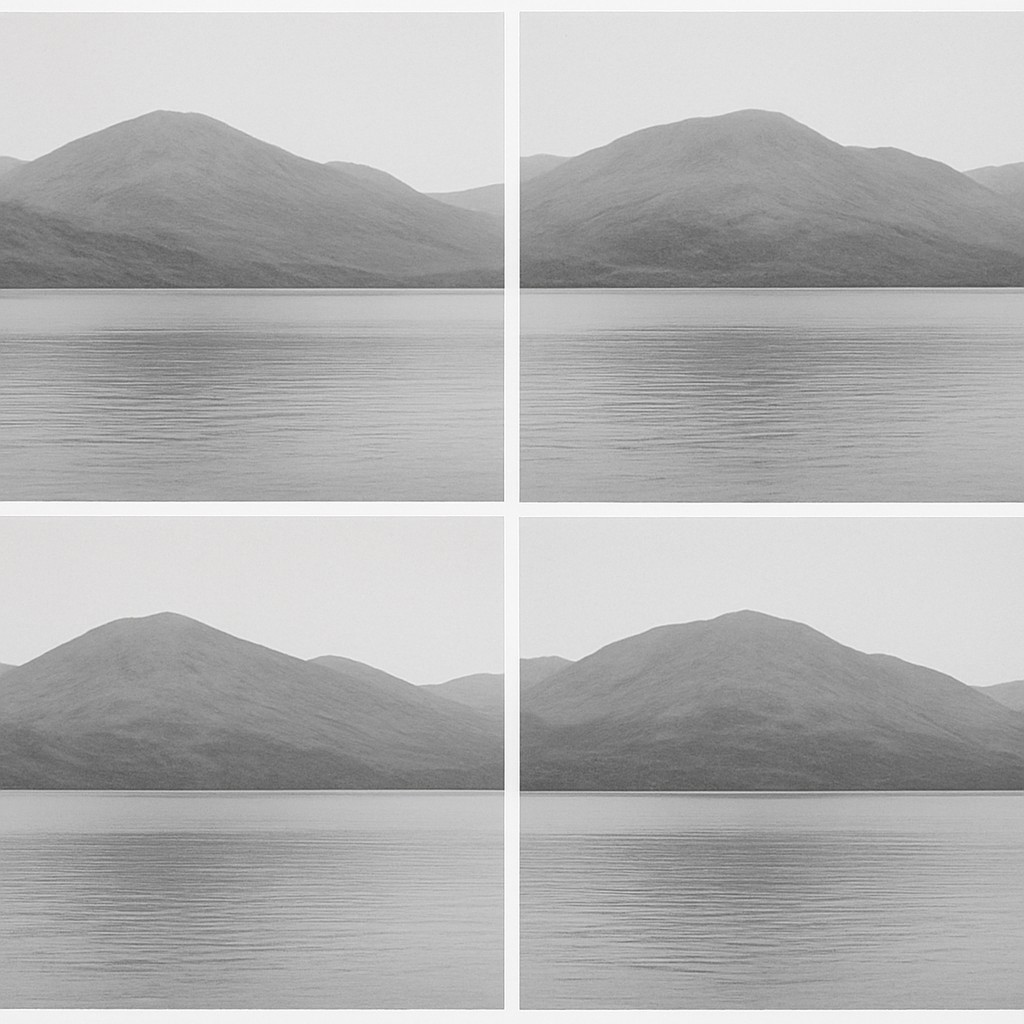 serene landscape with mountains and water