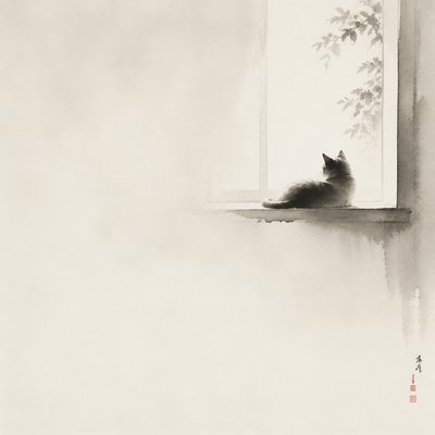 a cat lounging in a sunlit window