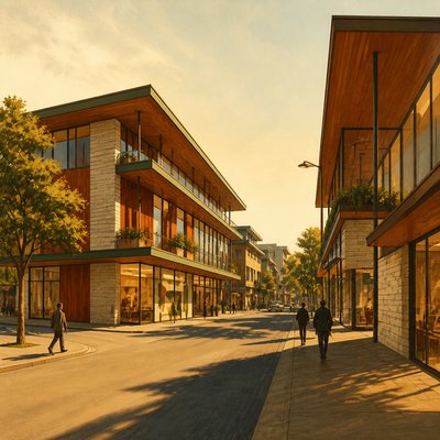 Mid-Century Modern Architecture Style Transfer Example
