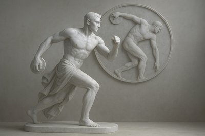 a statue of a man holding a basketball ball