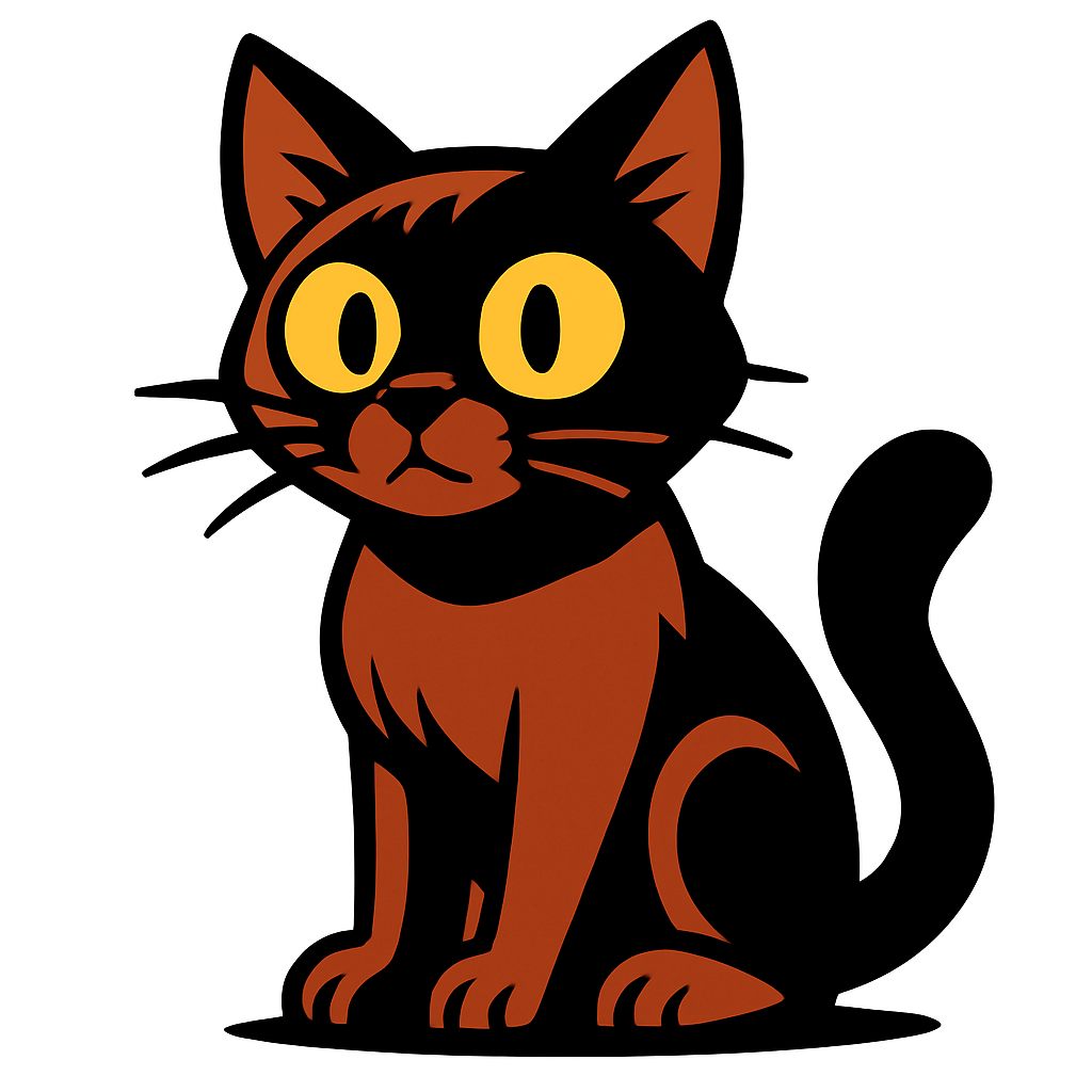 Really brown and black cat