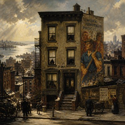 house with front view — New York Art Style