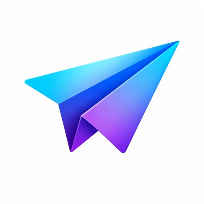 a paper plane, clean minimal composition on a plain background, no text