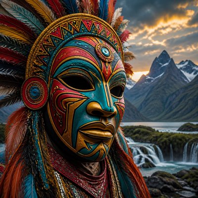 wide landscape with natural scenery — Mask Art Style