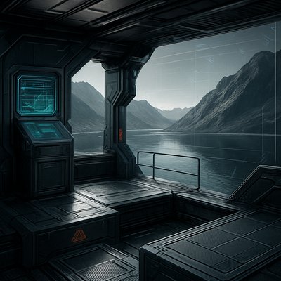serene landscape with mountains and water