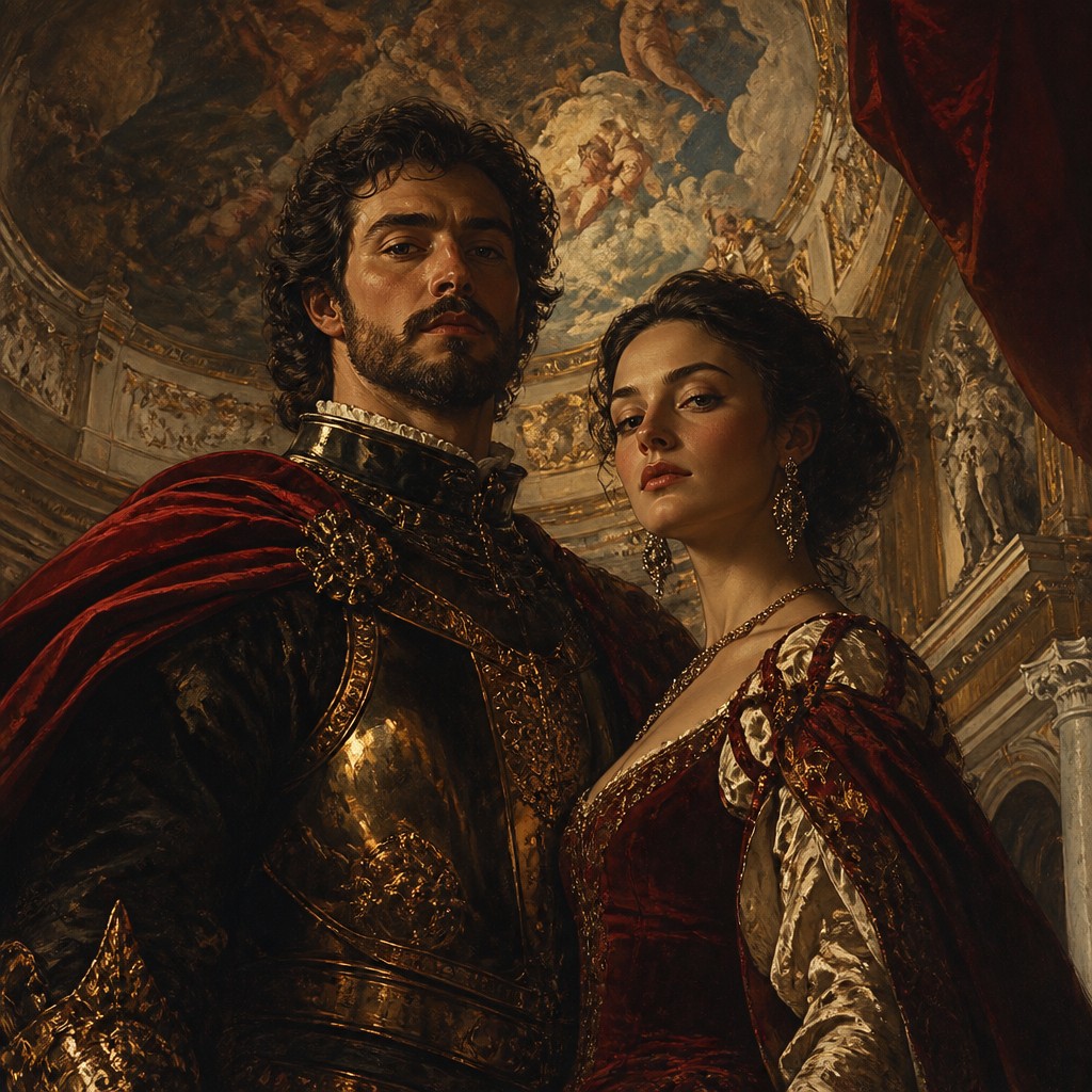 portrait of two people together — Genoa Art Style