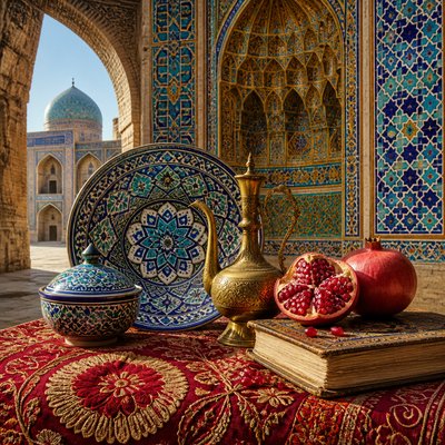 still life with everyday objects — Uzbek Art Style