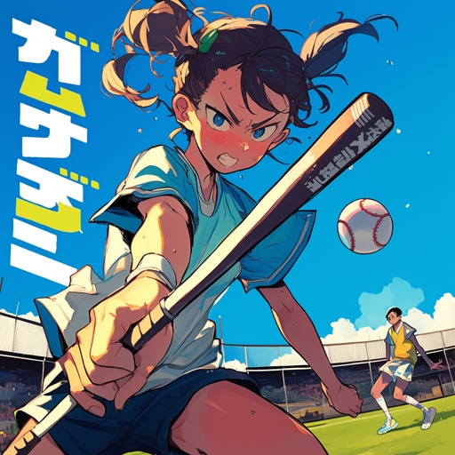 Sports manga depicting a crucial game moment in the art style of Manga --niji 6