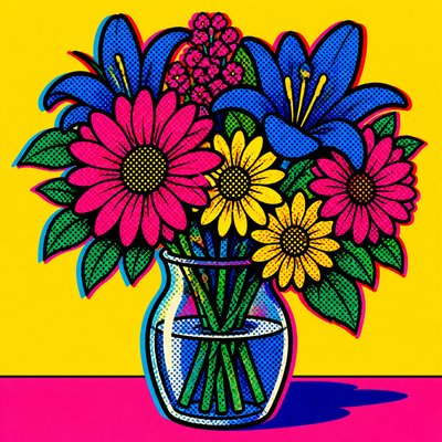 bouquet of flowers in a glass vase