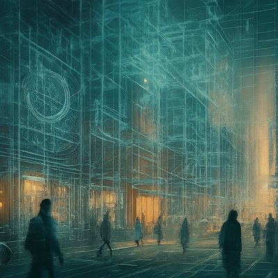 urban street with city activity