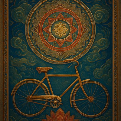 bicyle resting against a wall