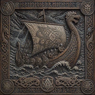 sailing ship on a stormy sea
