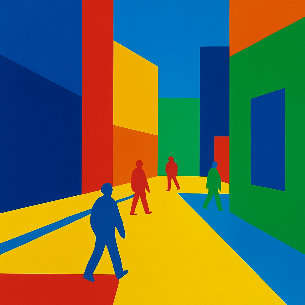 urban street with city activity