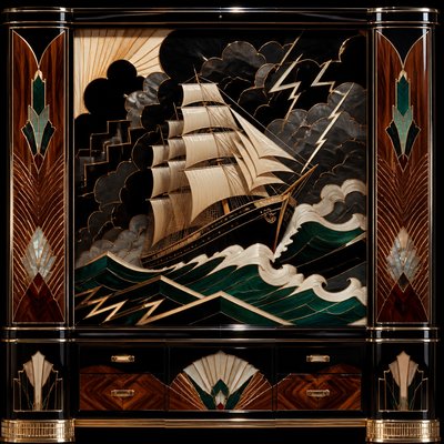 sailing ship on a stormy sea