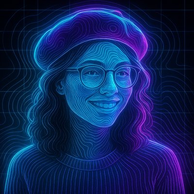 Topographic Neon Mapping Style Transfer Example