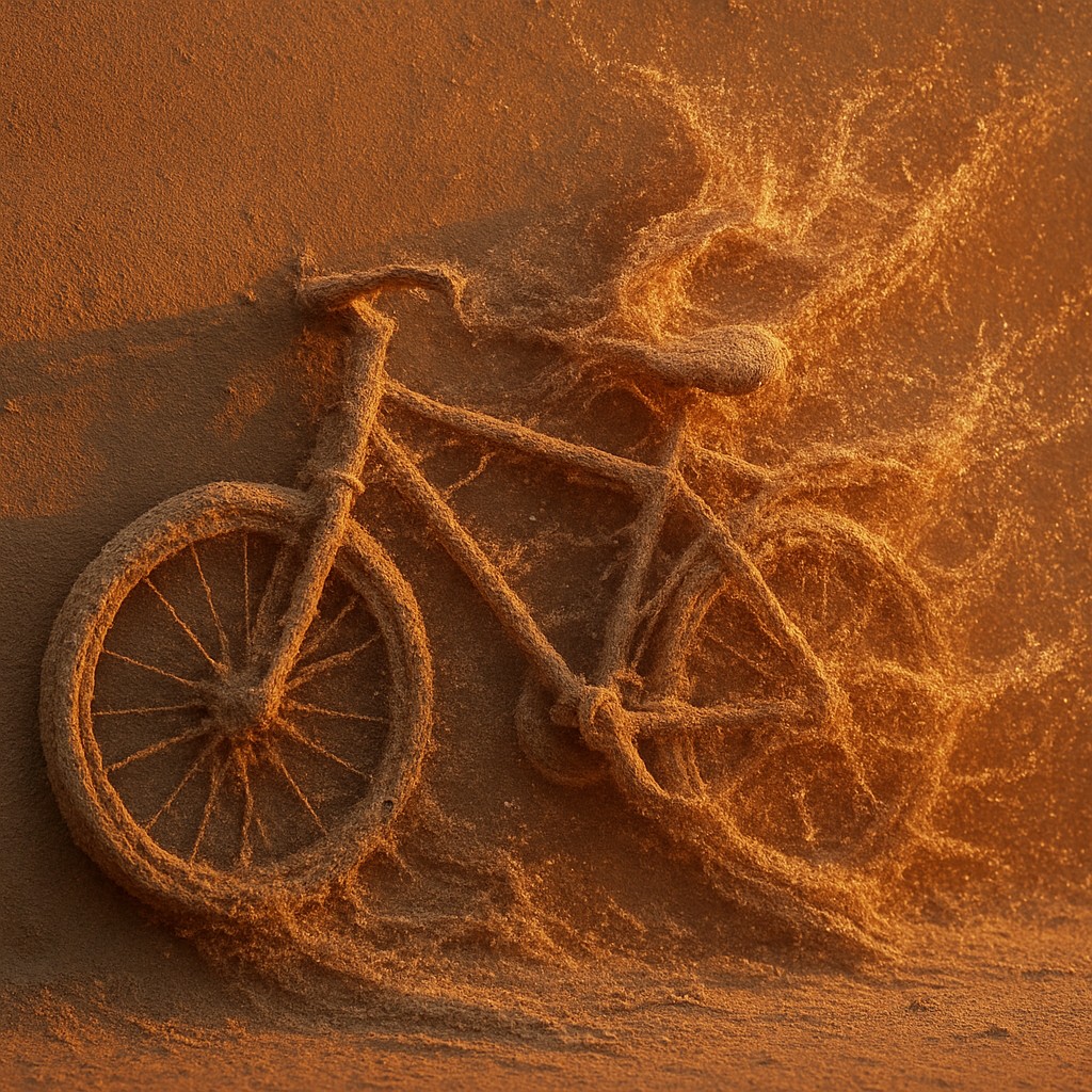 bicyle resting against a wall