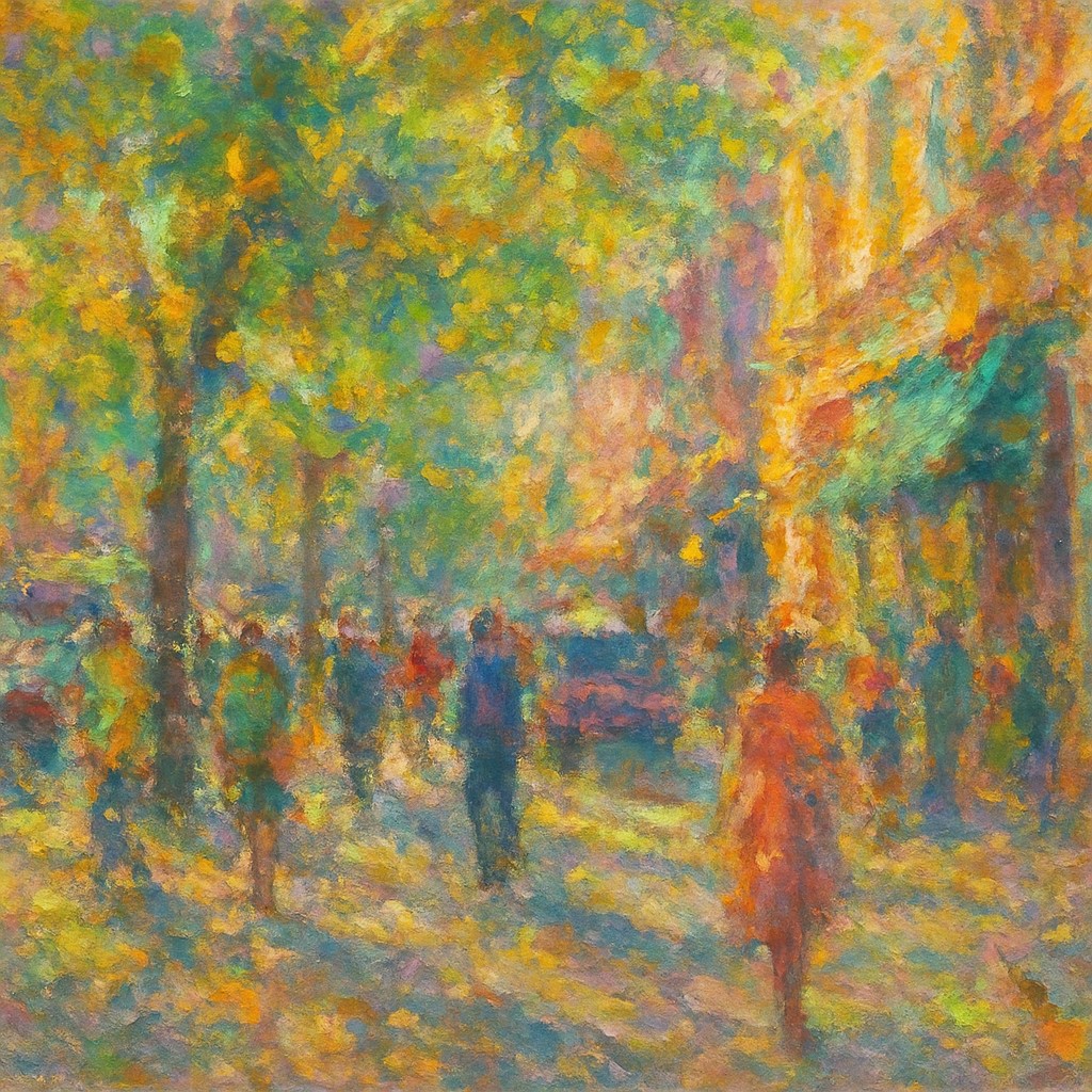 urban street with city activity