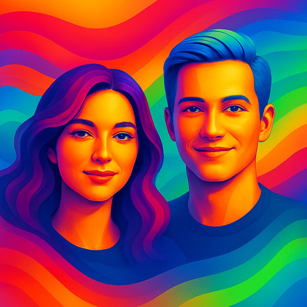portrait of two people together
