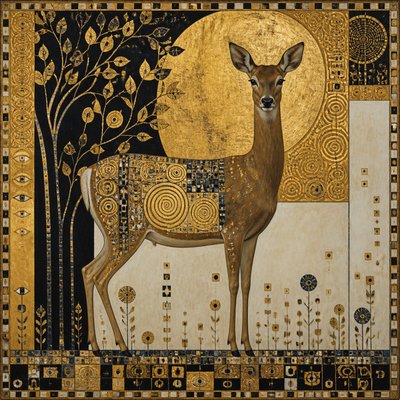 animal standing in natural pose — Vienna Secession Art Style
