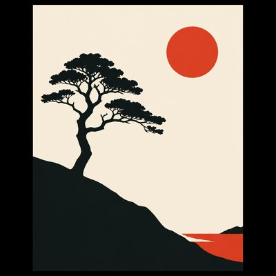 a tree in nature — Minimalist Poster Design