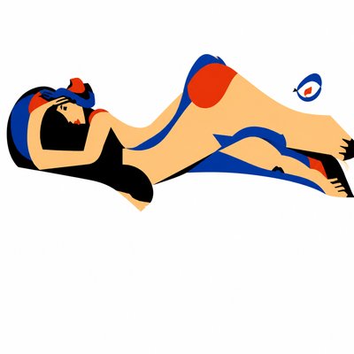 a drawing of a woman laying on the ground