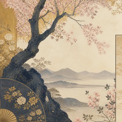 a tree in nature — Japonisme Art Style