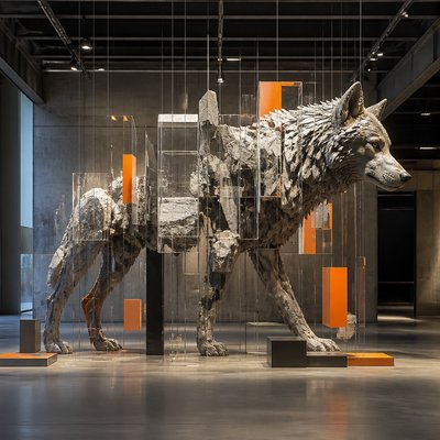 animal standing in natural pose — Installation Modern Art Style