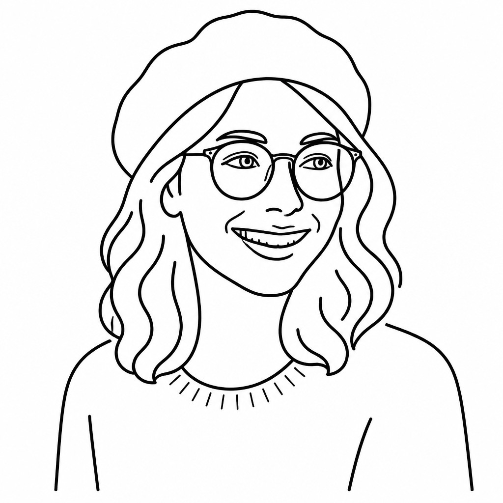 Photo transformed to Line Art Icon Design style