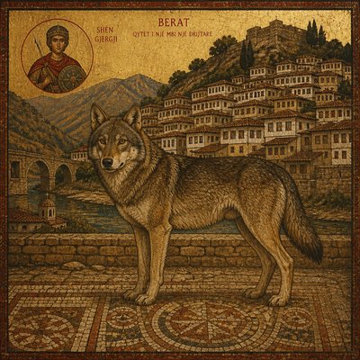 animal standing in natural pose — Albanian Art Style