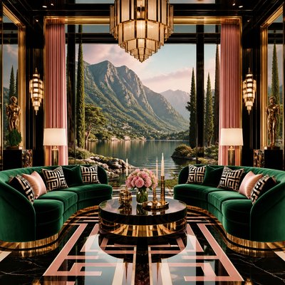 wide landscape with natural scenery — Hollywood Regency Interior Design