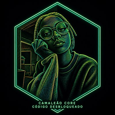 a woman with glasses and a neon green background