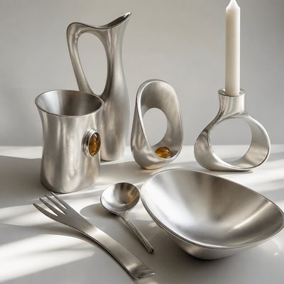 still life with everyday objects — Modernist Silver Jewelry Design