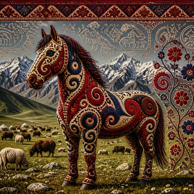animal standing in natural pose — Kyrgyz Art Style