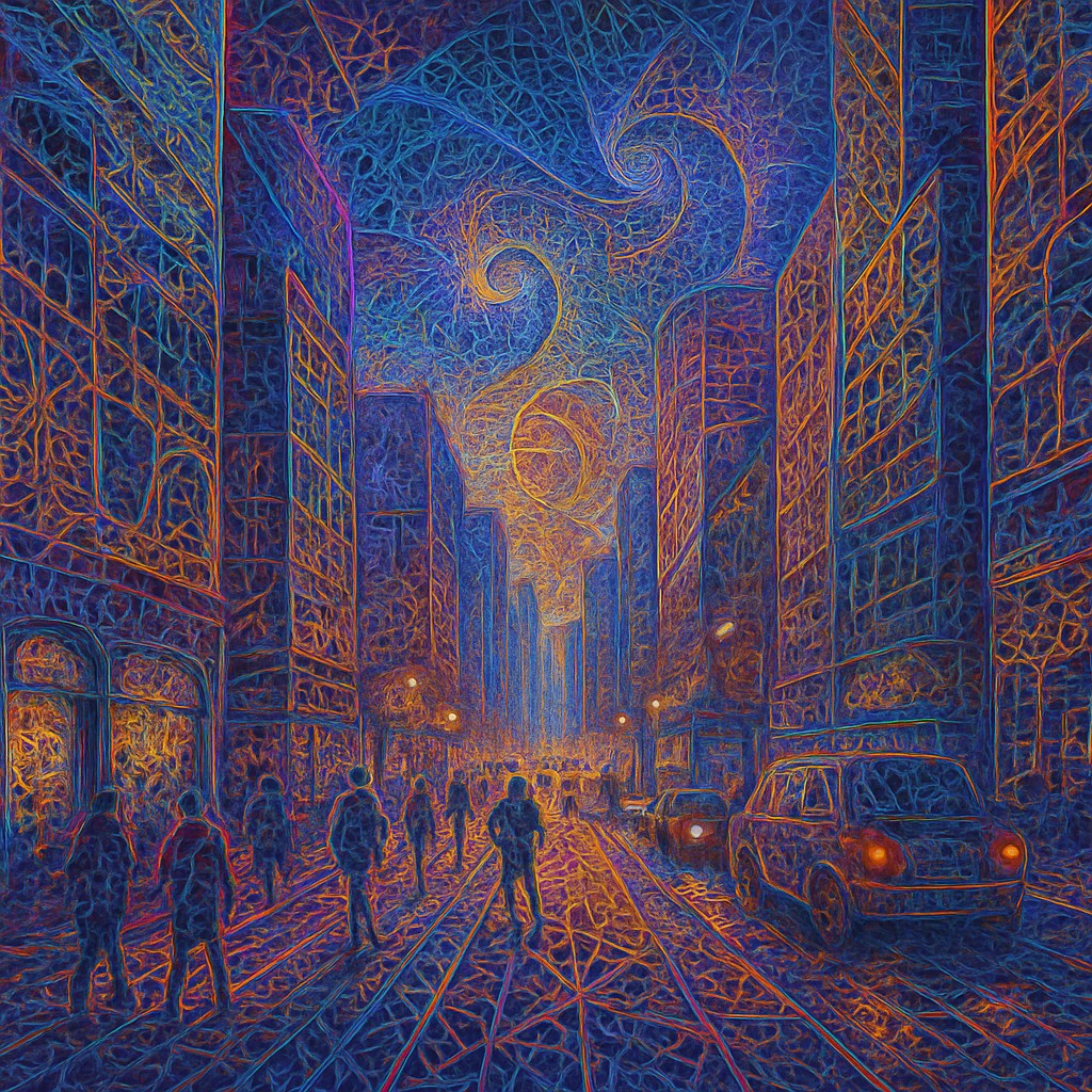 urban street with city activity