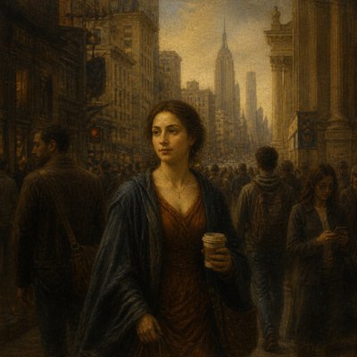 urban street with city activity