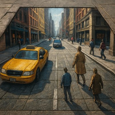 urban street with city activity