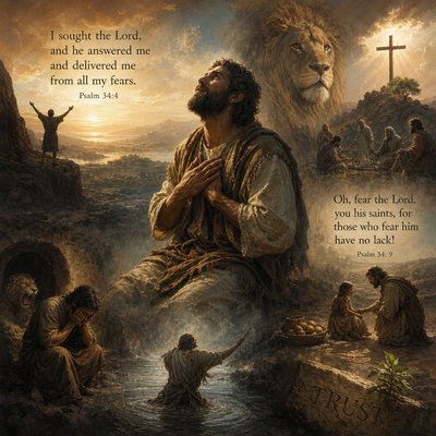 "I sought the Lord, and he answered me and delivered me from all my fears."
"Oh, fear the Lord, you his saints, for those who fear him have no lack!"
- Psalm 34: 4, 9



