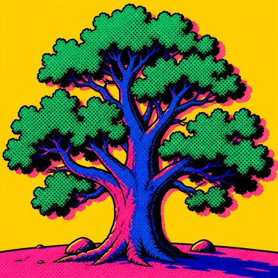 a tree in nature — Pop Art Portrait Style
