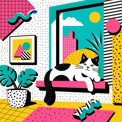 a cat lounging in a sunlit window