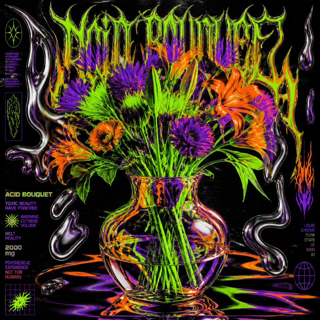 bouquet of flowers in a glass vase — Acid Graphics