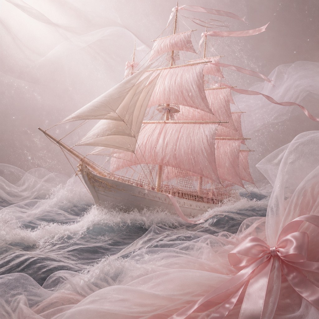 sailing ship on a stormy sea — Balletcore Aesthetic